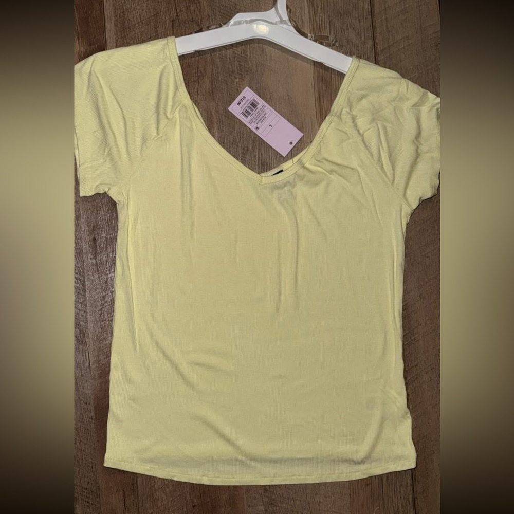 Women's Yellow V-Neck Top